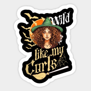 Wild like my curls Halloween Sticker